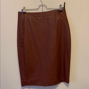 Faux leather pencil skirt